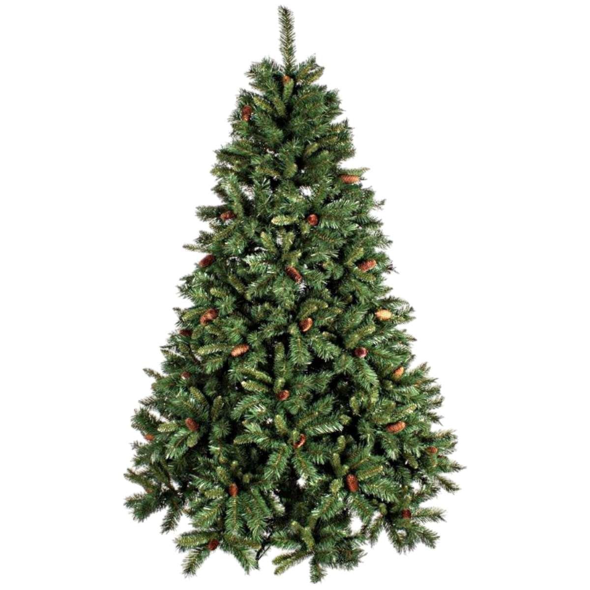 Albero Natale cm.150 Verde Cone Luxe con Pigne e 493 Rami |Bizzotto