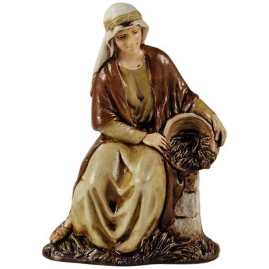 Statua cm.10 Donna Seduta con Ciotola | Moranduzzo