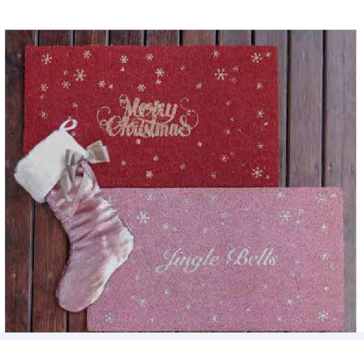 Zerbino cm.40x70 Cocco Natale Sagomato Rosso con Glitter | M2 Store