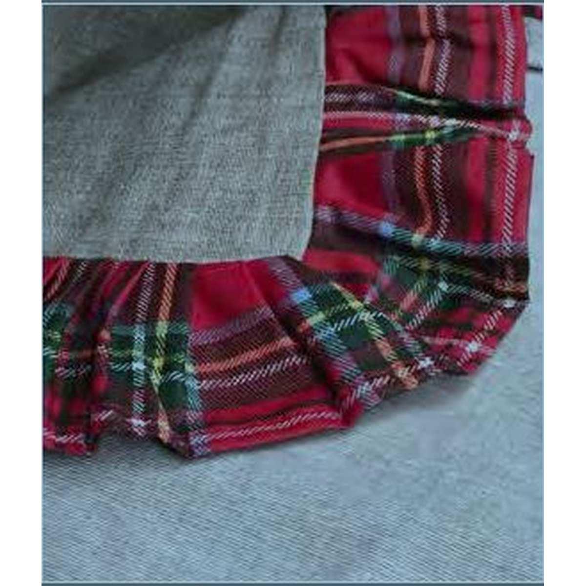 Tovaglia Natalizia cm.155x220 Resinata Fantasia Tartan con Voila Disponibile 2 Colori -647 Rosso |Atelier17