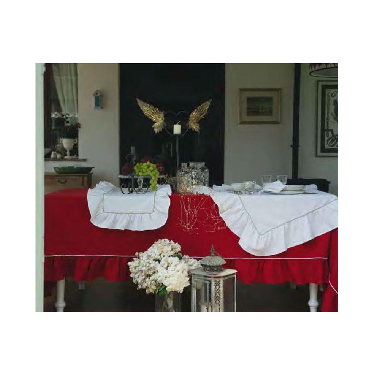 Tovaglia Natalizia cm.160x220 Cotone Fantasia Xmas Glitter 3 Colori -990 Rosso |Atelier17