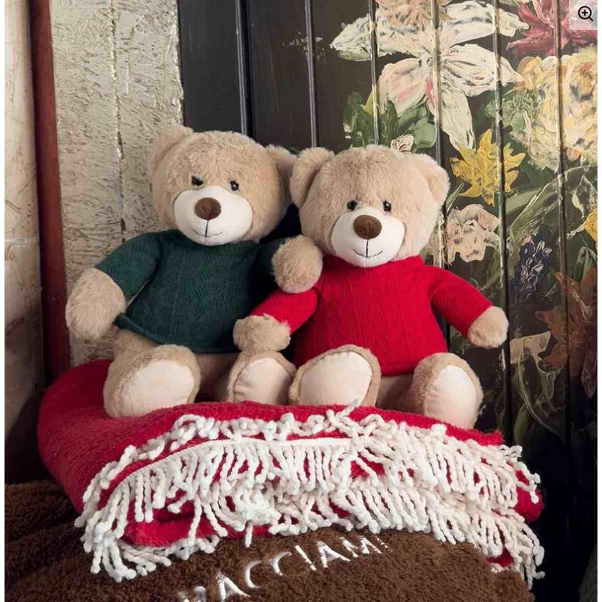 Orsetto in Tessuto con Maglia Rossa cm.30 |Atelier17