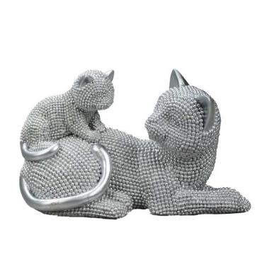 Gatto Sparky Con Cucciolo cm.19x9x13 |Mauro Ferretti