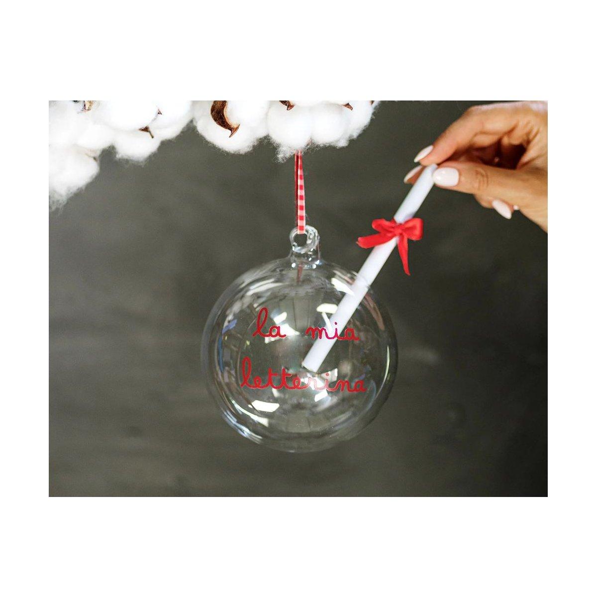 Pallina Natale Vetro cm.ÃƒÂ˜12 con Scritta La mia Letterina |Simple