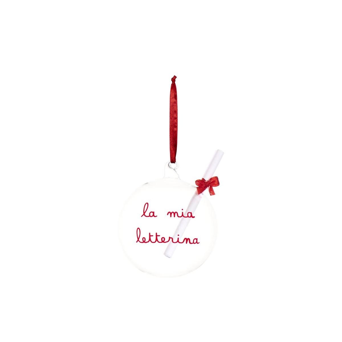 Pallina Natale Vetro cm.ÃƒÂ˜12 con Scritta La mia Letterina |Simple