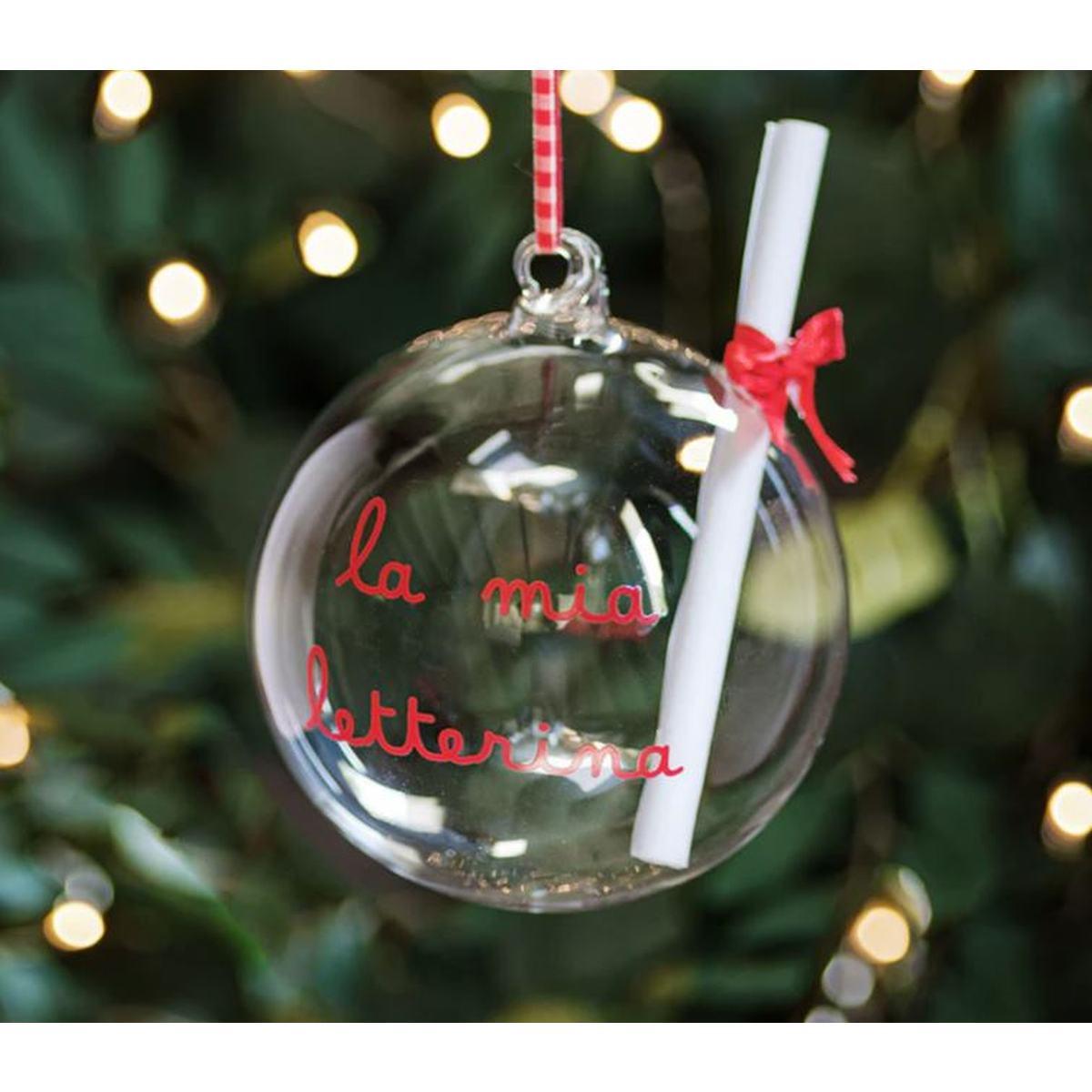 Pallina Natale Vetro cm.ÃƒÂ˜12 con Scritta La mia Letterina |Simple
