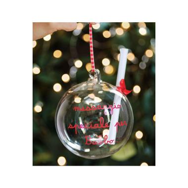 Pallina Natale Vetro cm.ÃƒÂ˜12 con Scritta Messaggio Speciale per Babbo |Simple
