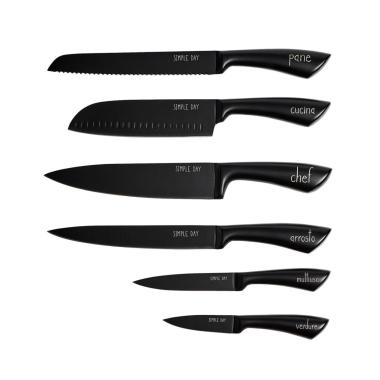Coltelli Simply Day Inox Nero Set pz.6 | Simple