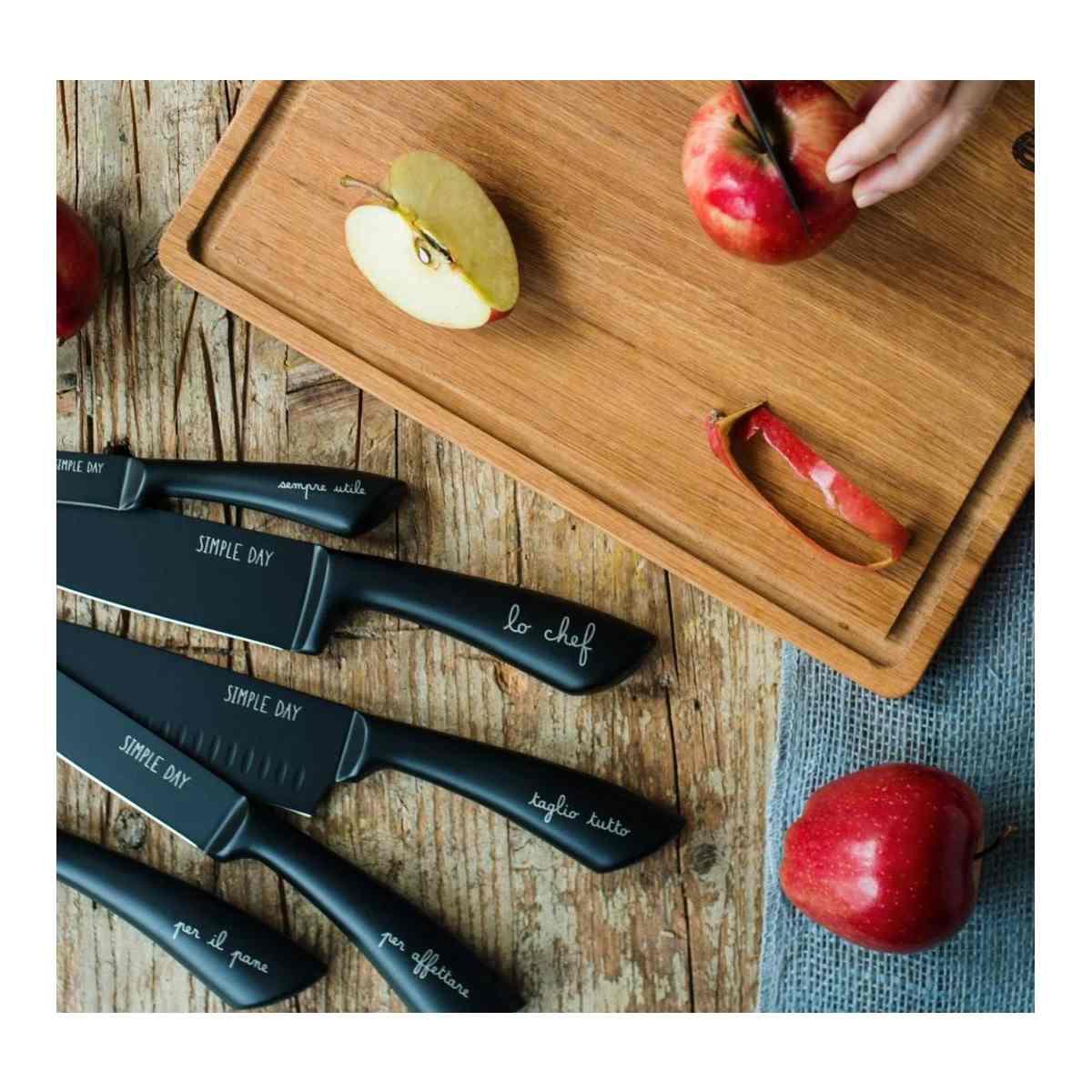 Coltelli Simply Day Inox Nero Set pz.6 | Simple