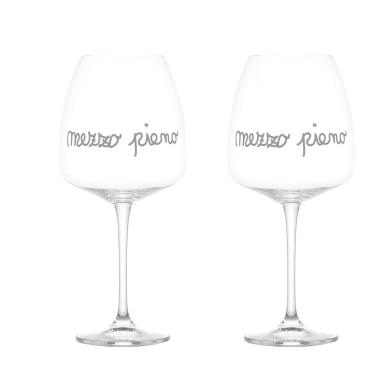 Bicchiere Vetro p2 Calice Vino Mezzo Pieno Simply Day |Simple