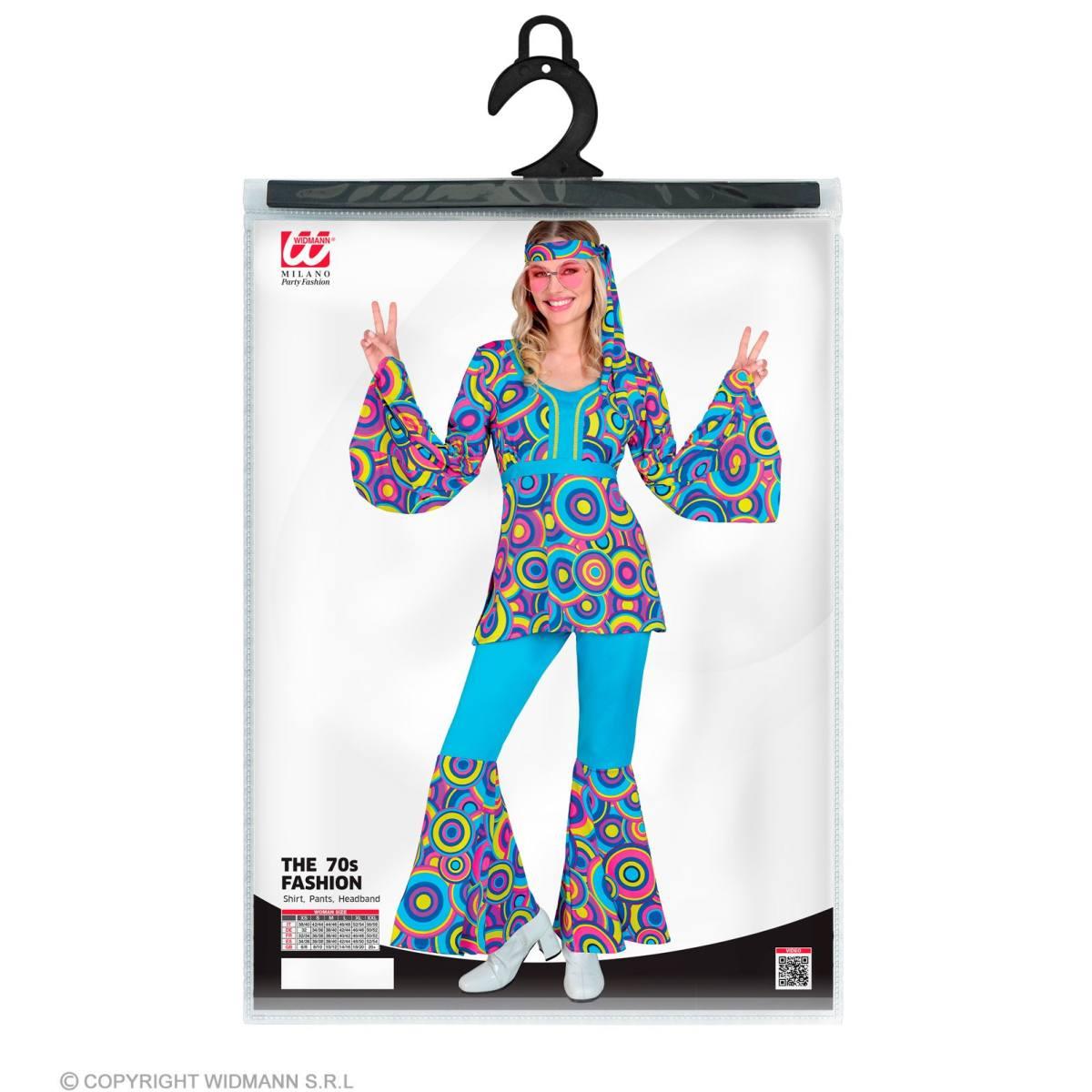 Costume Hippie Anni '70/'80 Azzurro |Widmann