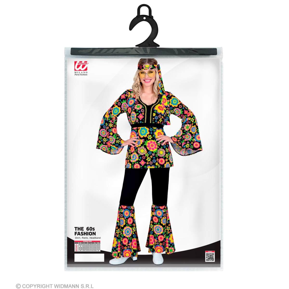 Costume Hippie Anni '70/'80 Nero |Widmann