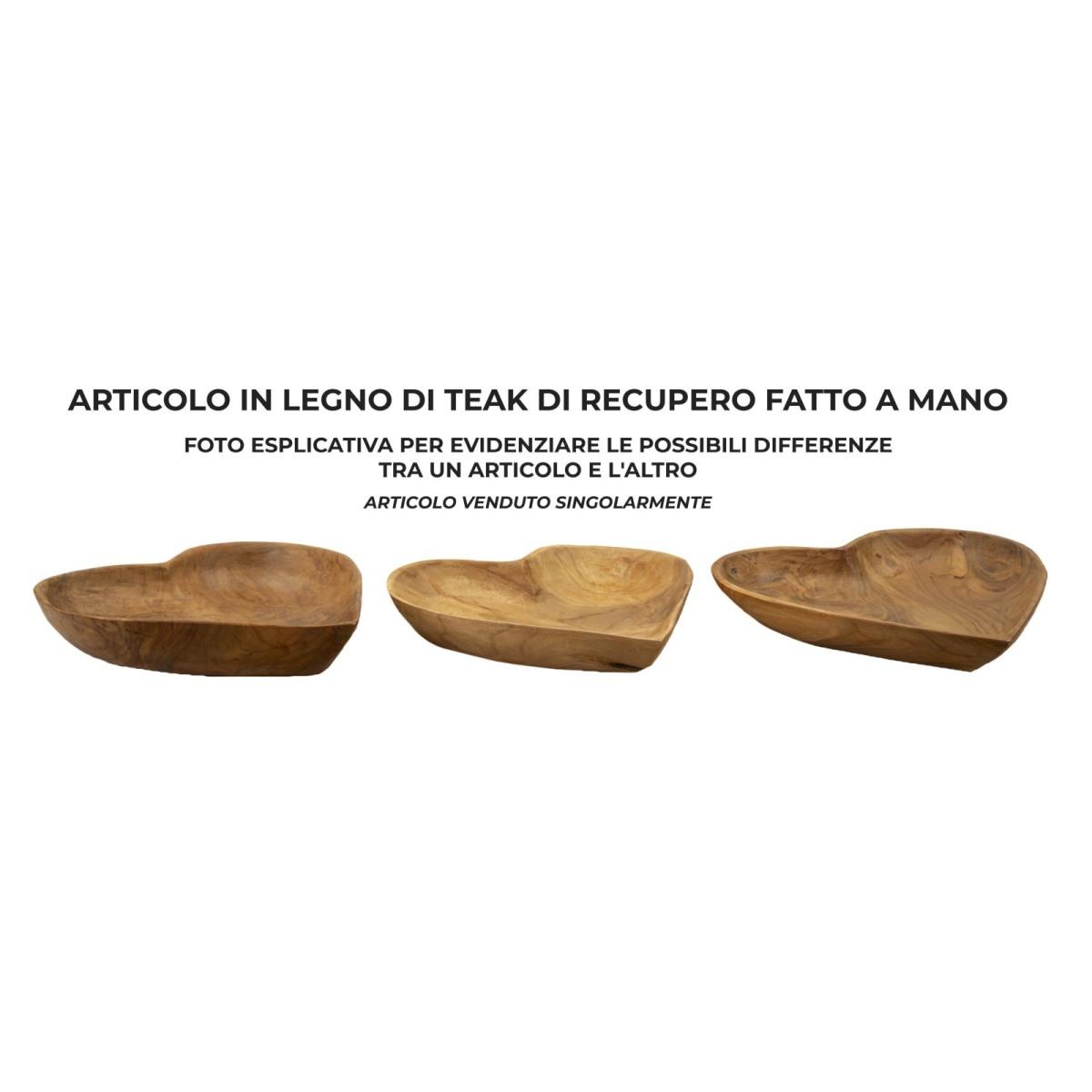 Svuota Tasche Kiha Cuore Teak Massello cm.27x29x4 |Mauro Ferretti