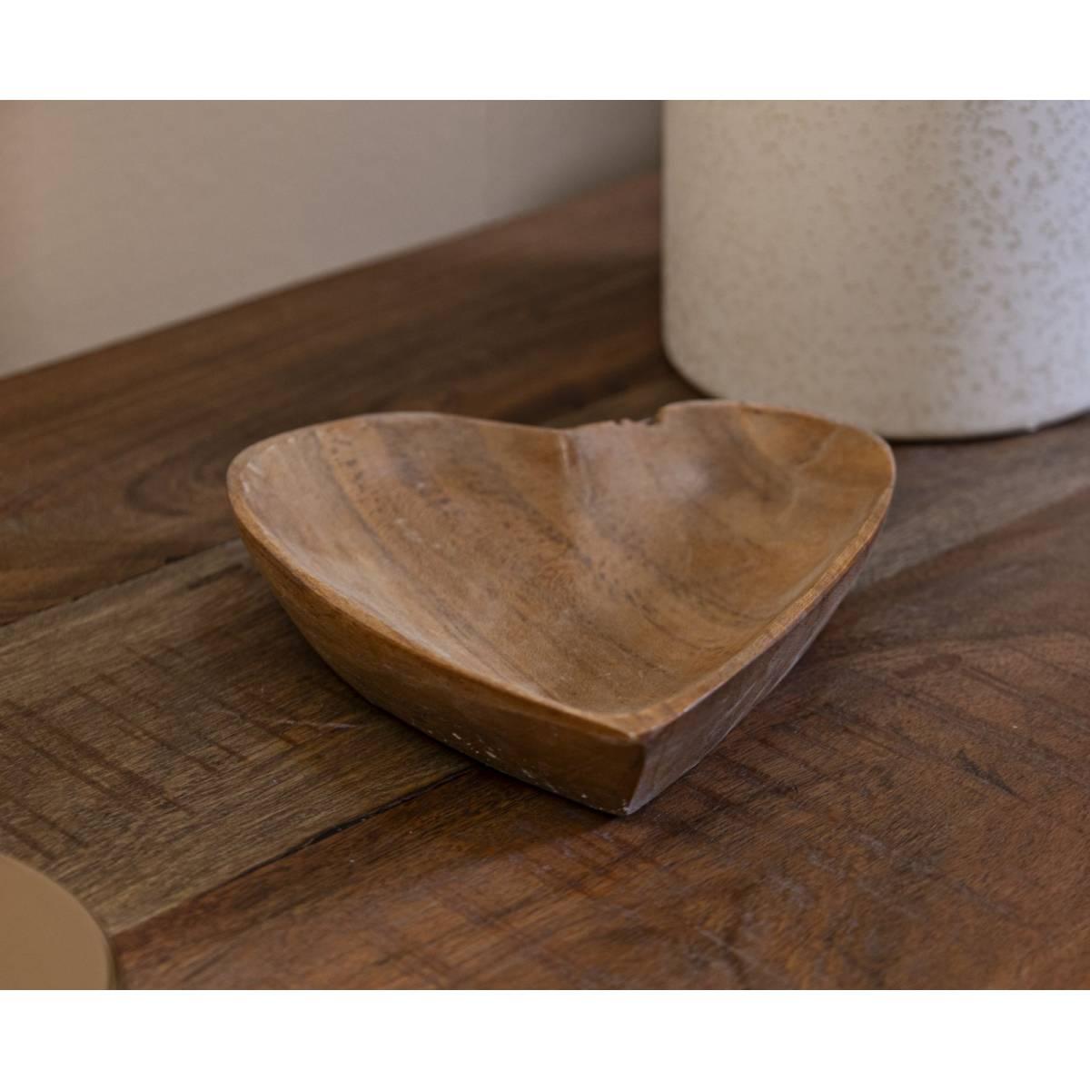 Svuota Tasche Kiha Cuore Teak Massello cm.15x17x3,5 |Mauro Ferretti