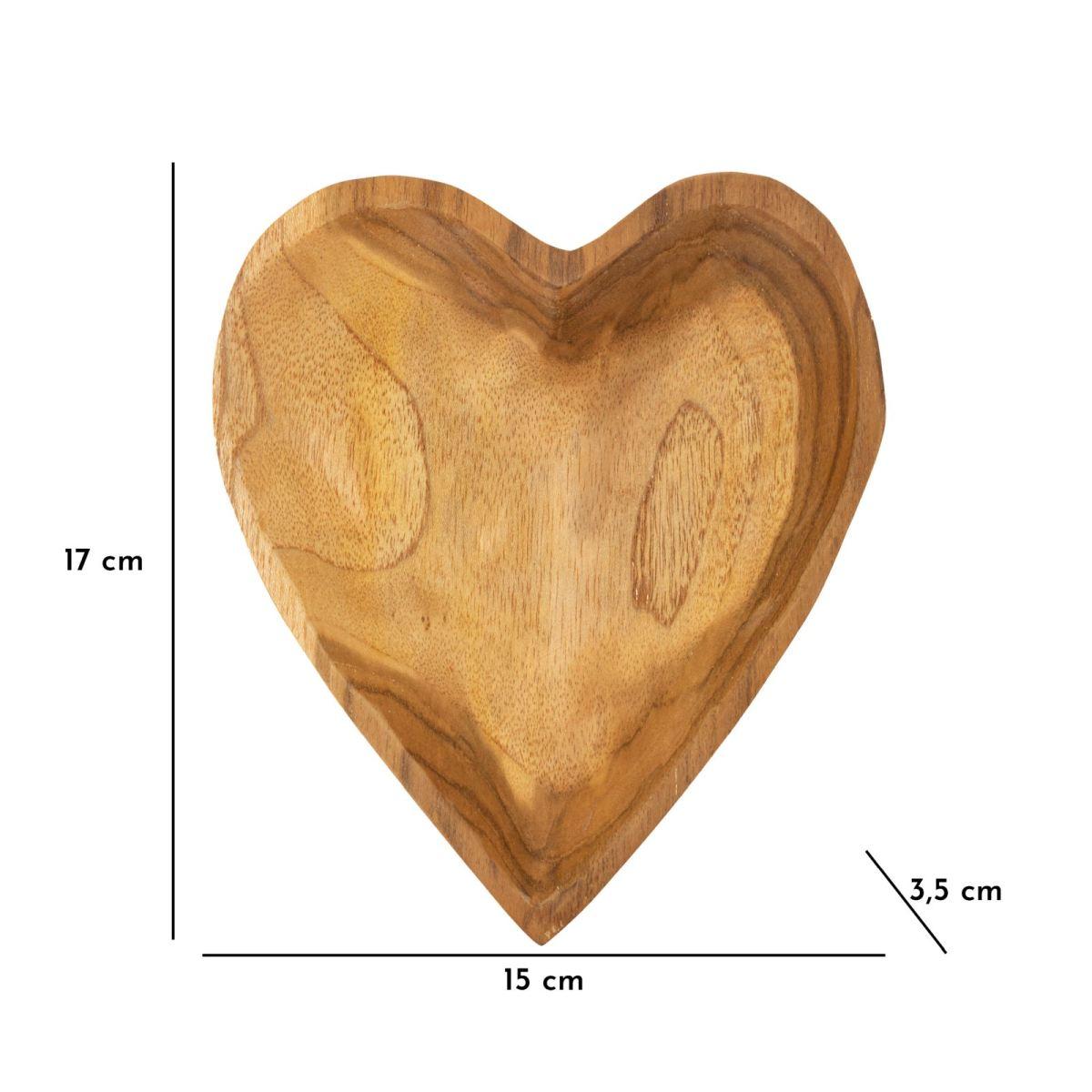 Svuota Tasche Kiha Cuore Teak Massello cm.15x17x3,5 |Mauro Ferretti