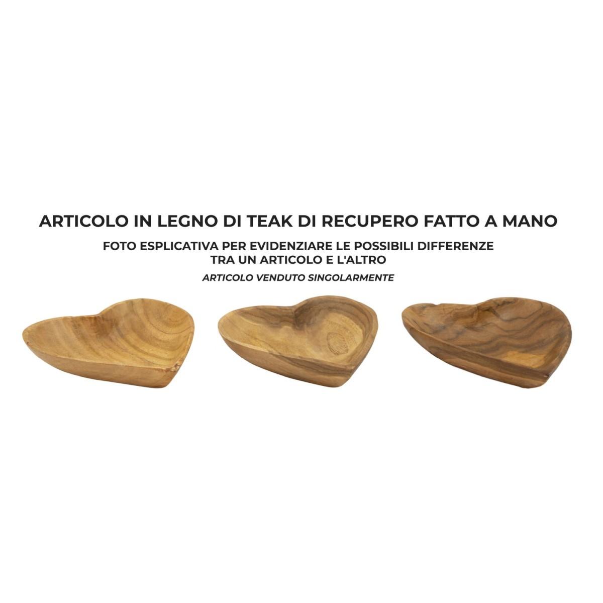 Svuota Tasche Kiha Cuore Teak Massello cm.15x17x3,5 |Mauro Ferretti