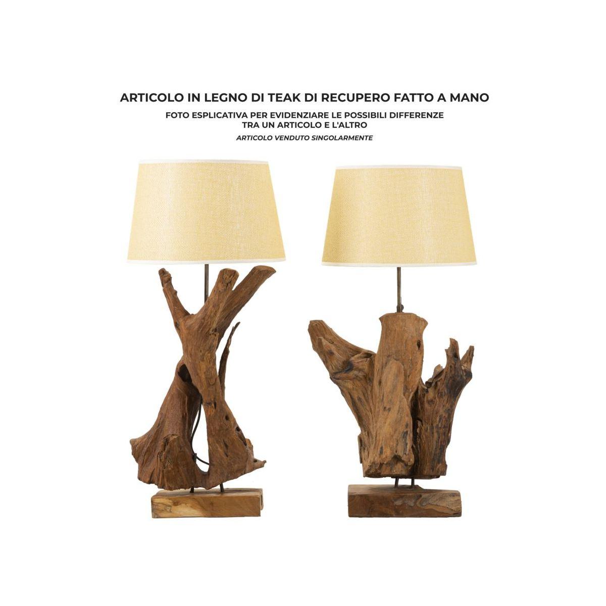 Lampada Da Tavolo Teak Riciclato cm.35x80 |Mauro Ferretti