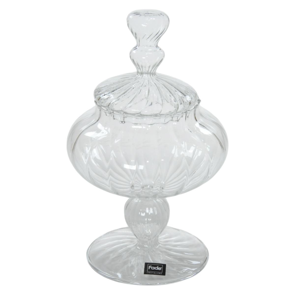 Vaso Vetro Porta Dolci con Coperchio Trasparente cm.25 | Fade