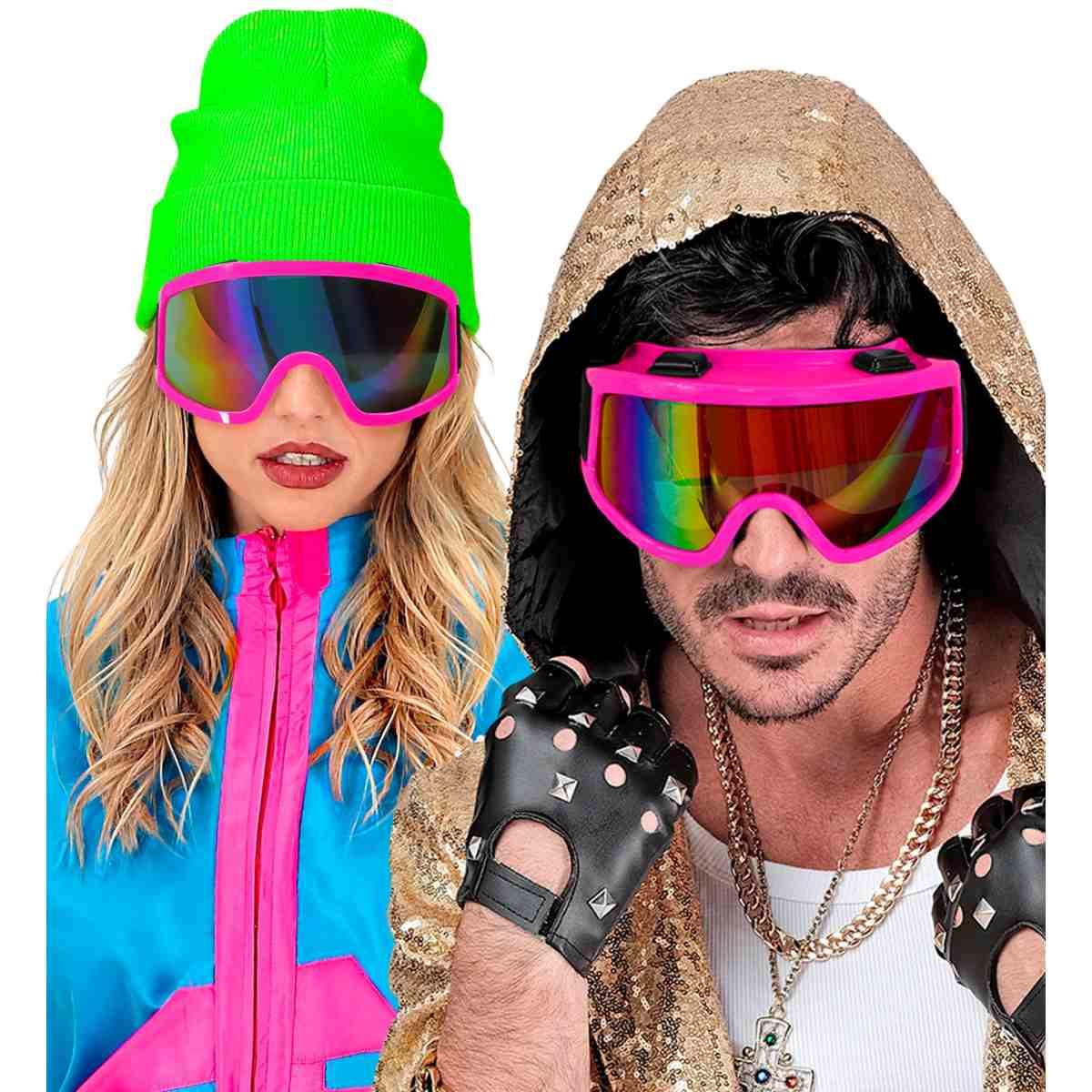 Occhiali da Sci Anni '80 Rosa Fluo |Widmann