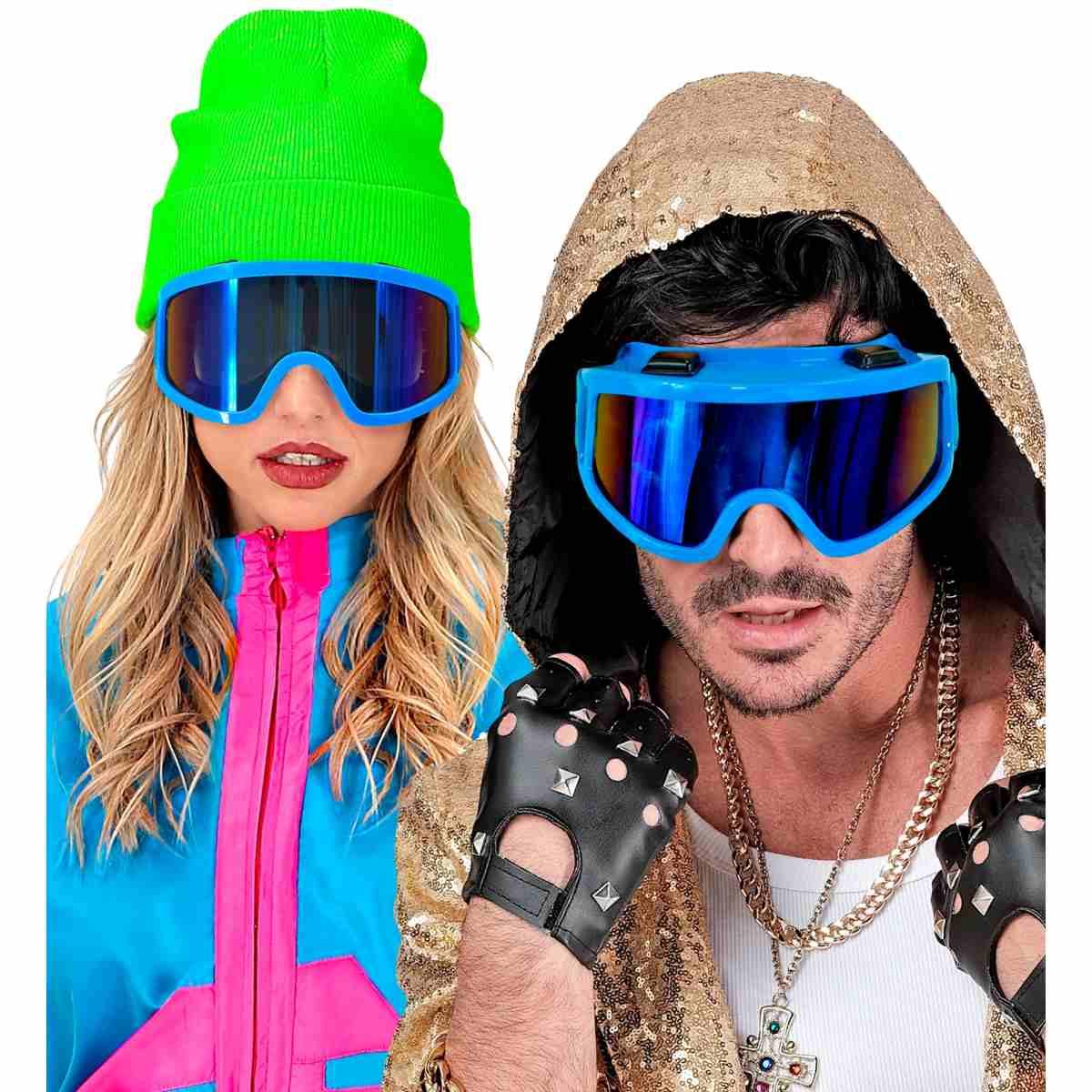 Occhiali da Sci Anni '80 Blu Fluo |Widmann