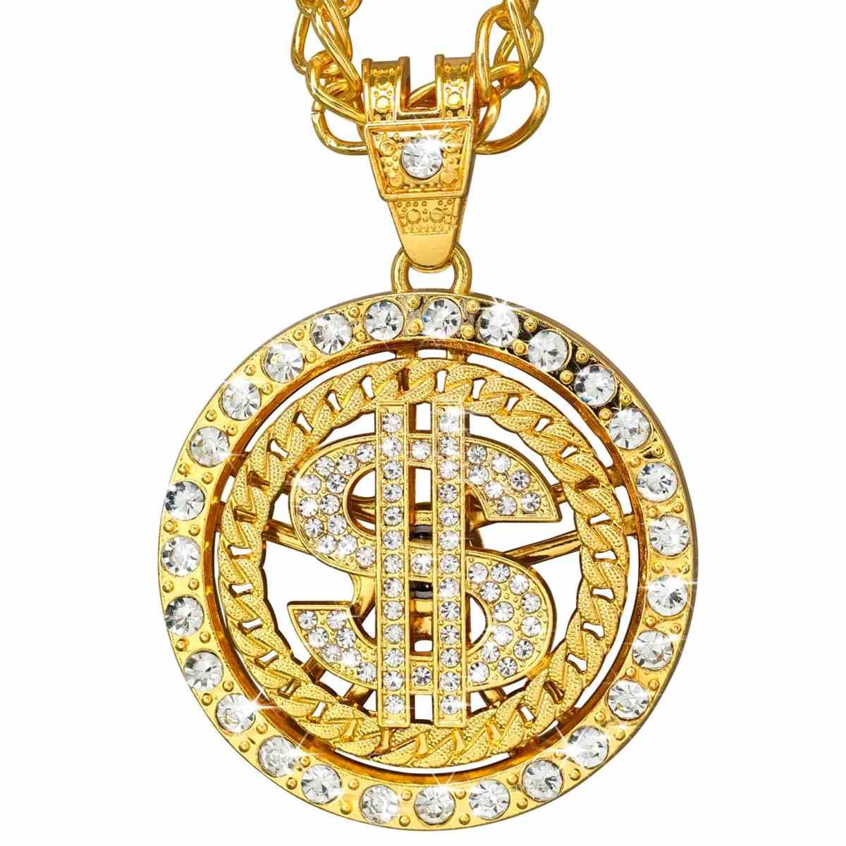 Collana Metallo Dollaro con Strass cm.70 |Widmann