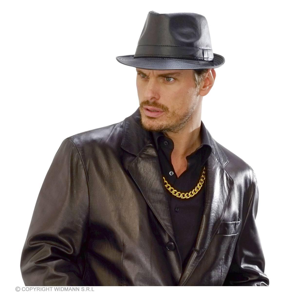 Cappello Borsalino Similpelle Nero |Widmann