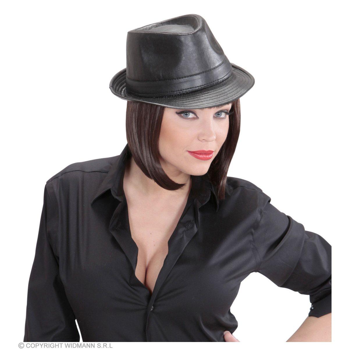 Cappello Borsalino Similpelle Nero |Widmann