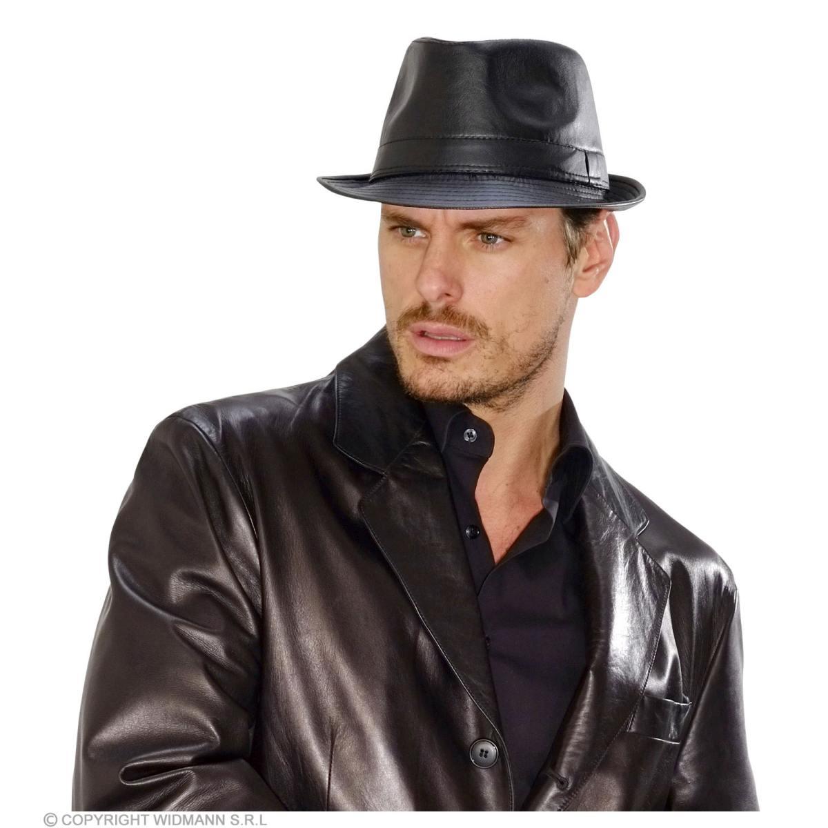 Cappello Borsalino Similpelle Nero |Widmann