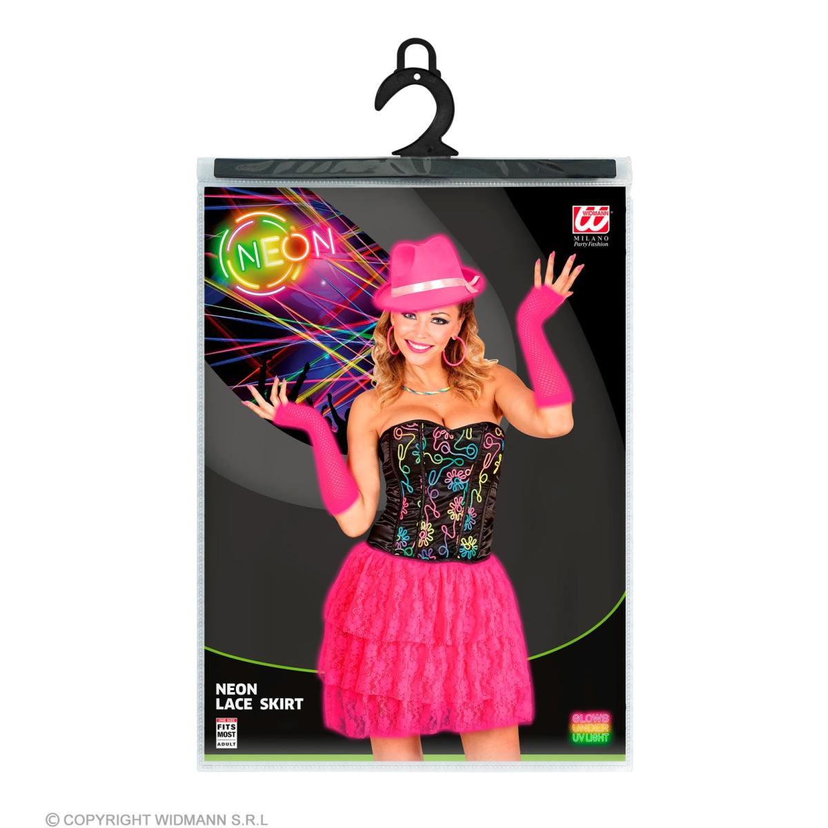 Gonna cm.50 Pizzo Rosa Fluo |Widmann