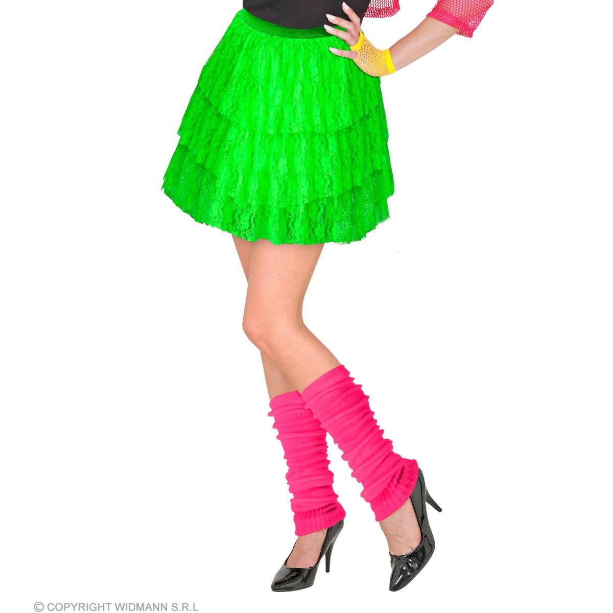 Gonna cm.50 Pizzo Verde Fluo |Widmann