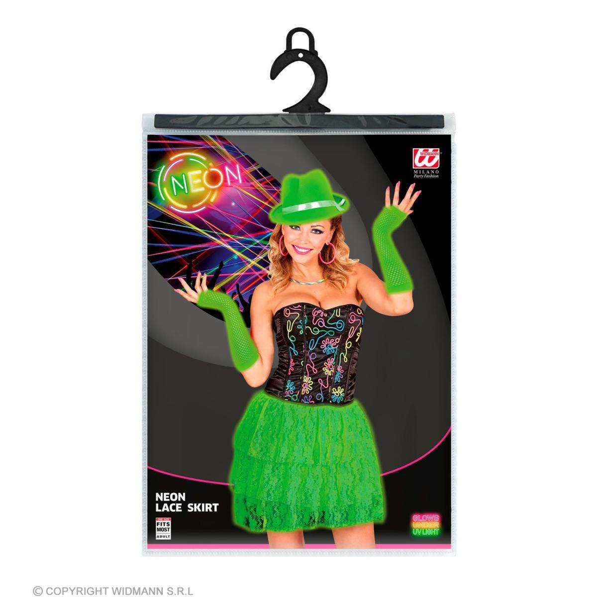 Gonna cm.50 Pizzo Verde Fluo |Widmann