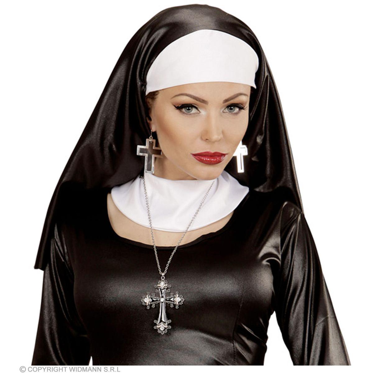 Orecchini con Croce Nera e Argento |Widmann