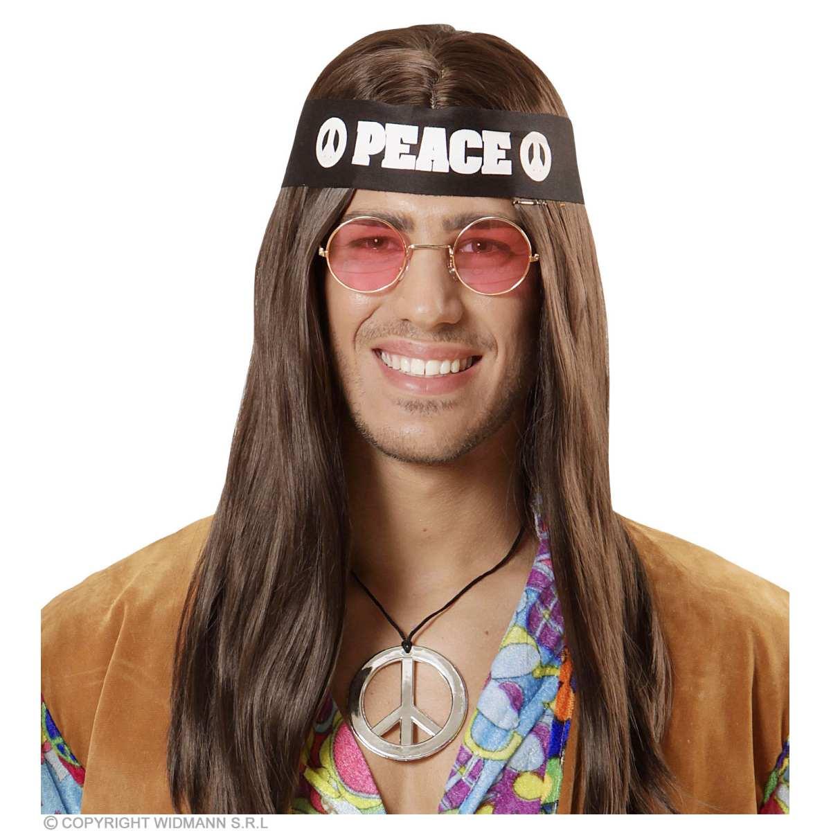 Hippie Occhiali Fascia e Collana Set pz.3 |Widmann