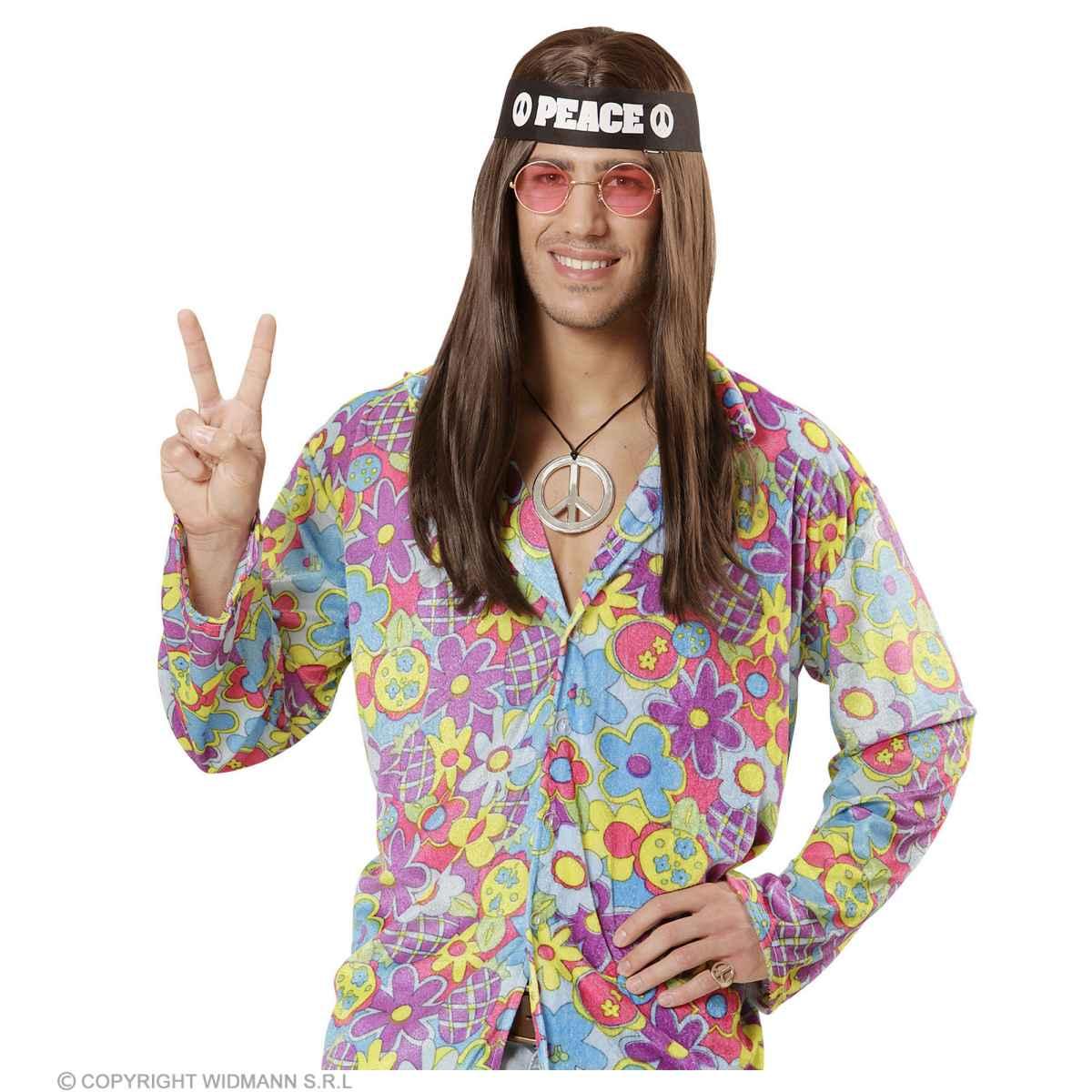 Hippie Occhiali Fascia e Collana Set pz.3 |Widmann