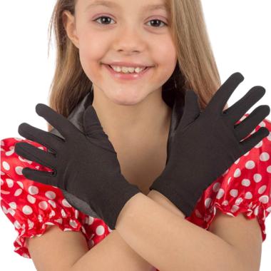 Guanti Corti Neri Cotone |Carnival Toys
