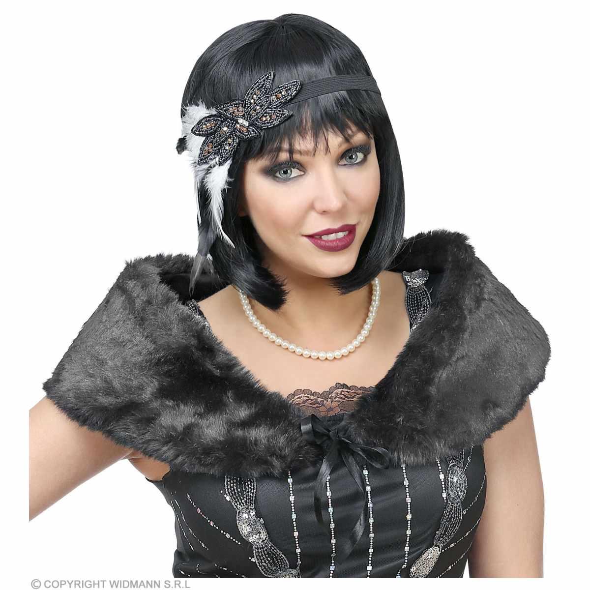 Charleston con Stola Nera e Copricapo con Piume |Widmann