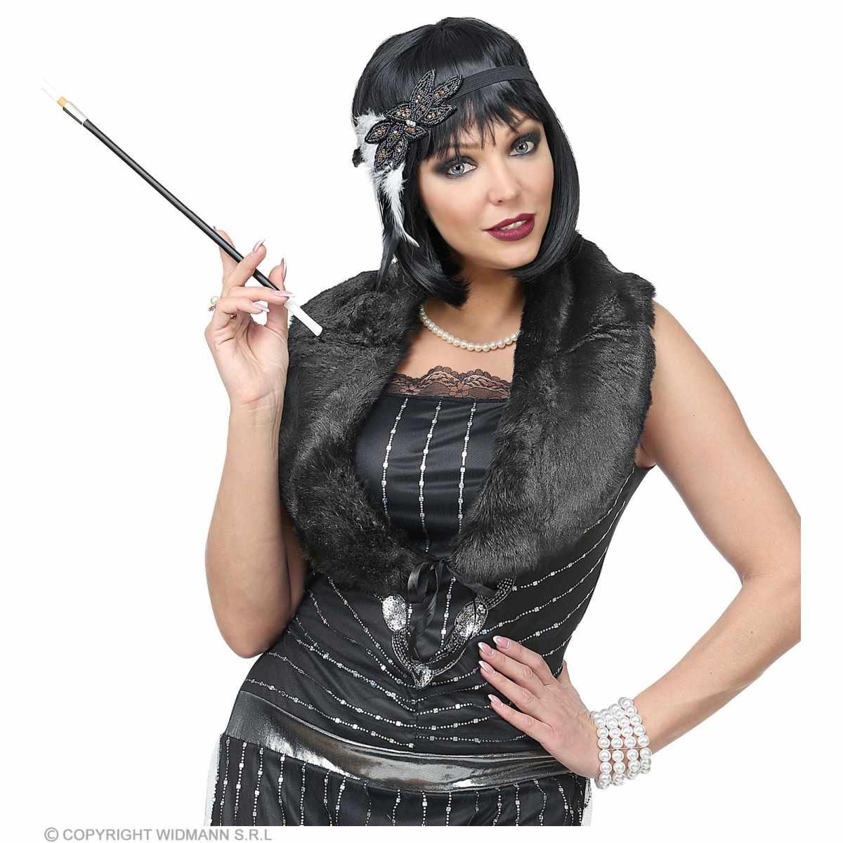 Charleston con Stola Nera e Copricapo con Piume |Widmann