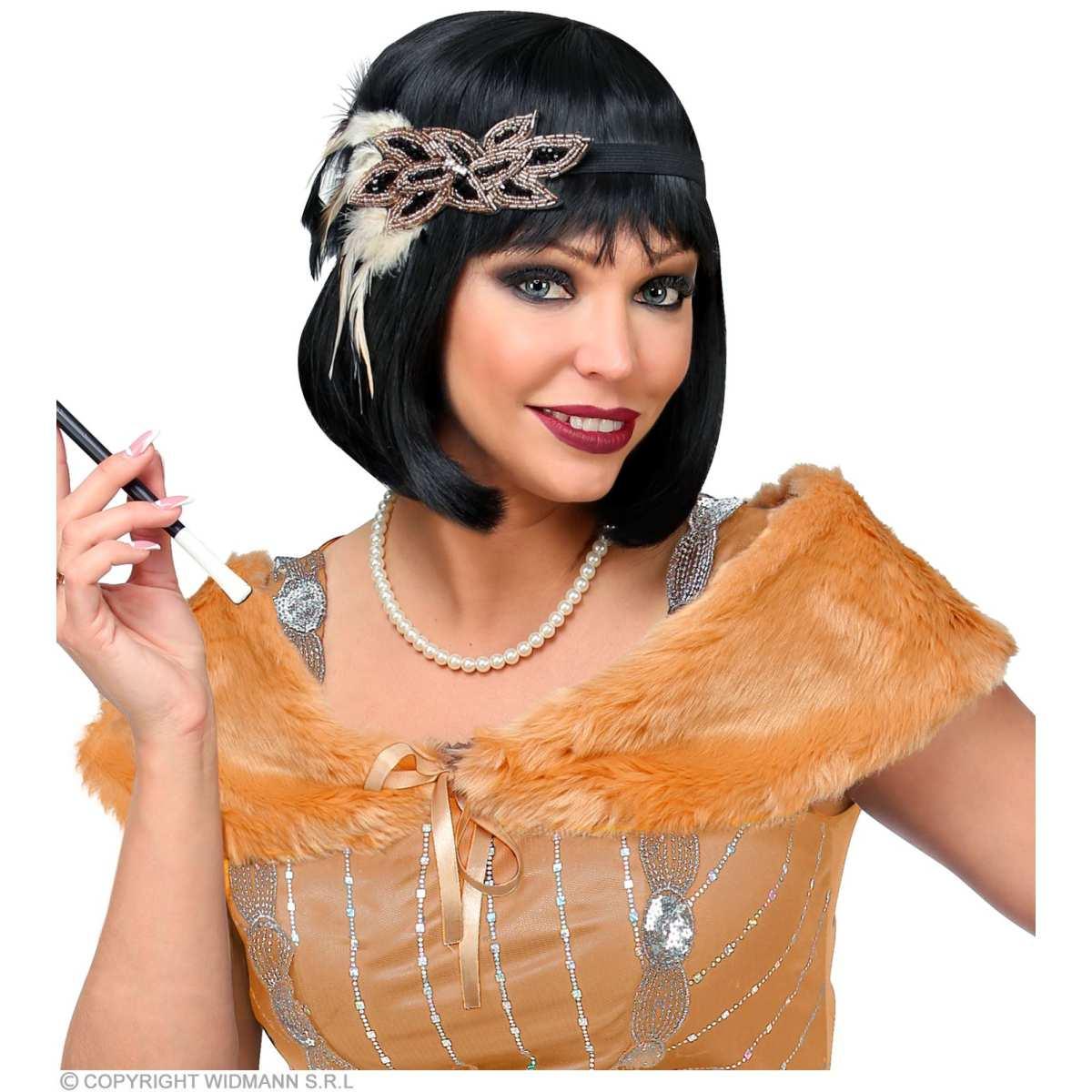 Charleston con Stola Beige e Copricapo con Piume |Widmann