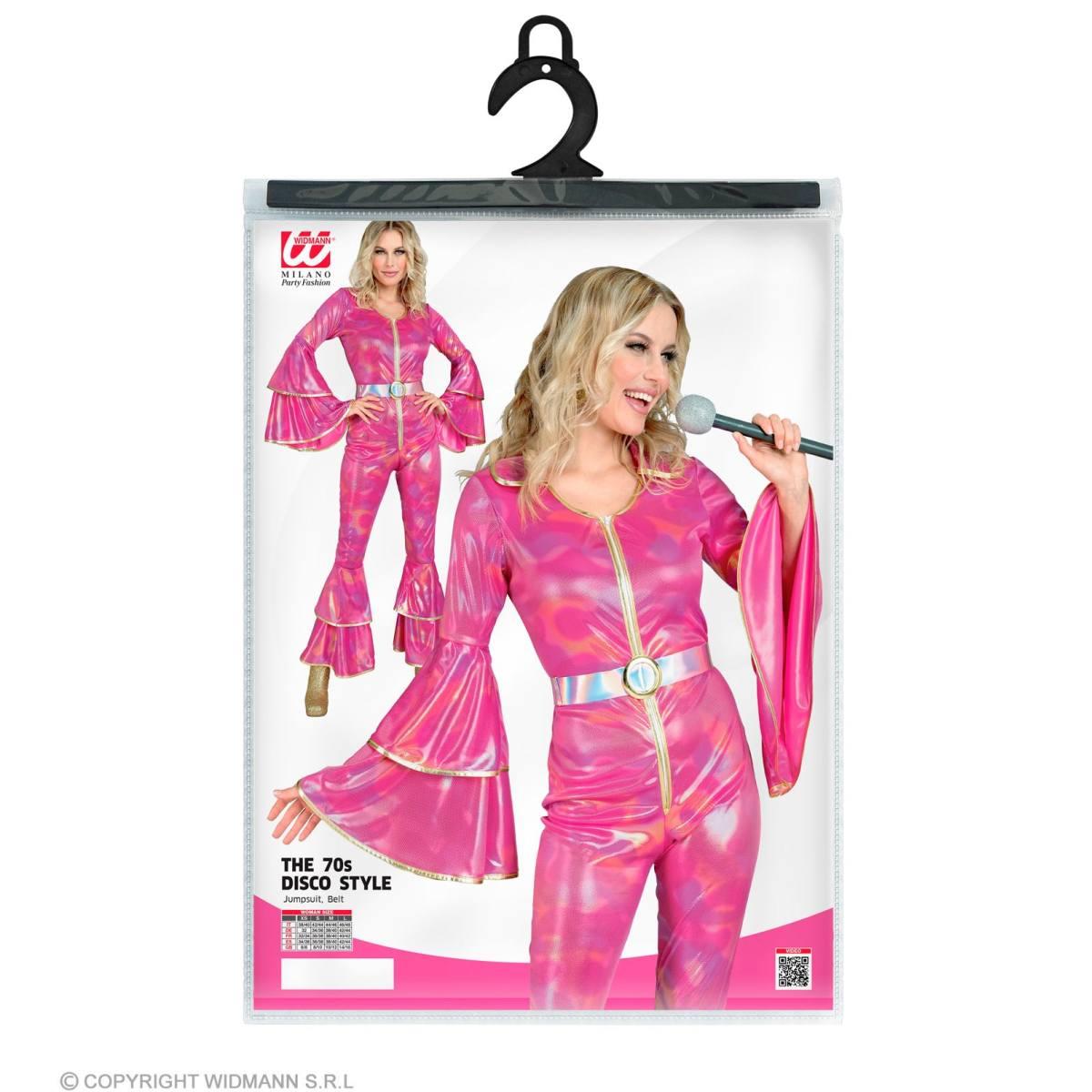Costume Tuta Disco Anni '70 Rosa |Widmann