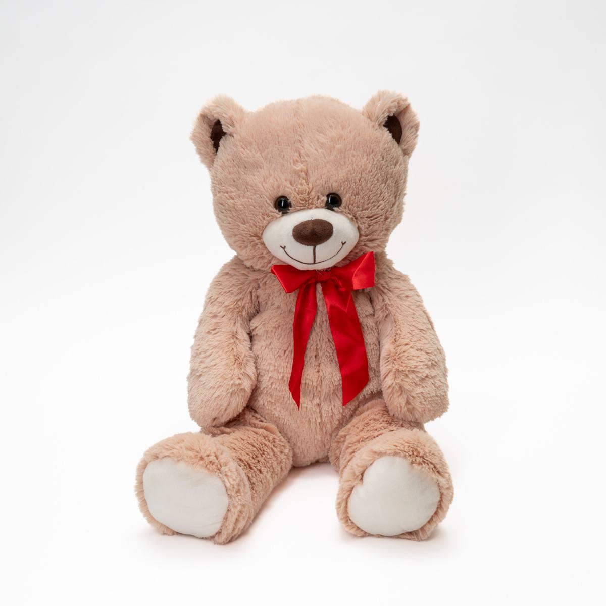 Orso Peluche cm.100 Beige con Fiocco Rosso |Silani