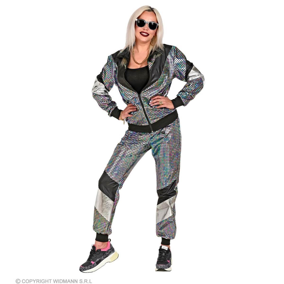 Costume Tuta Anni '70/'80 Dance Argento |Widmann