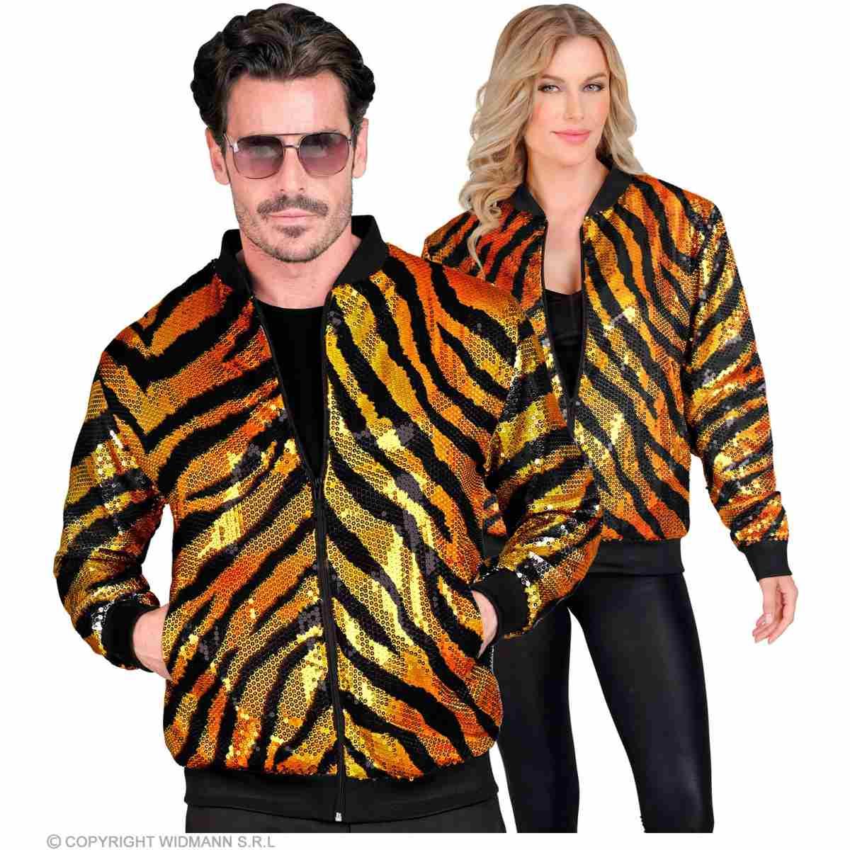 Giubbino Bomber Party Disco Tigrato Animalier |Widmann