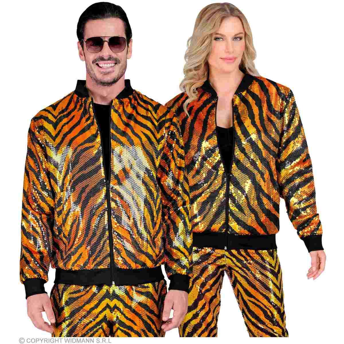 Giubbino Bomber Party Disco Tigrato Animalier |Widmann