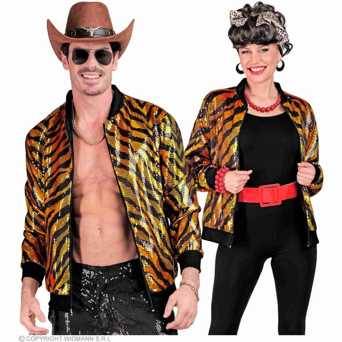 Giubbino Bomber Party Disco Tigrato Animalier |Widmann