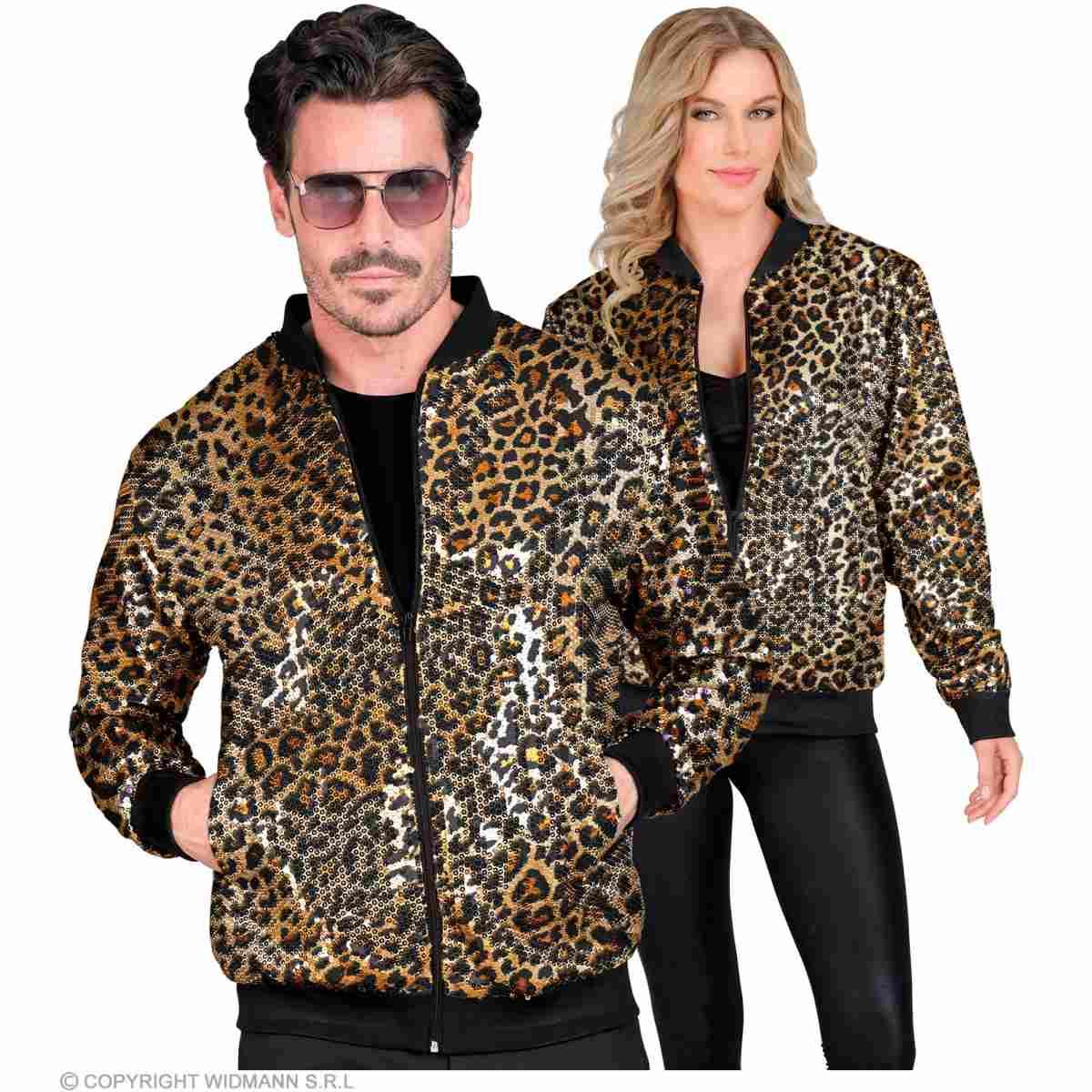 Giubbino Bomber Party Disco Leopardato Animalier |Widmann