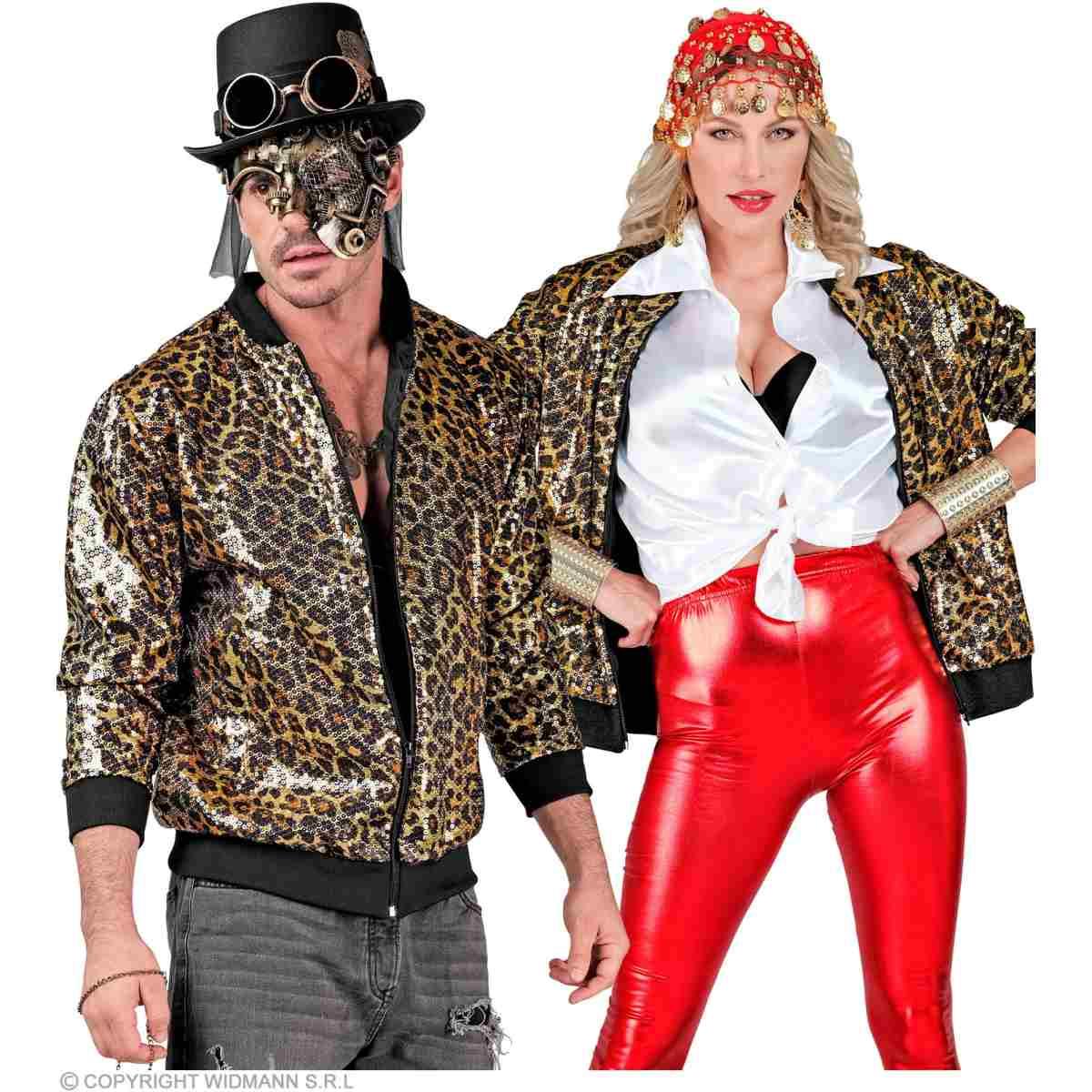 Giubbino Bomber Party Disco Leopardato Animalier |Widmann