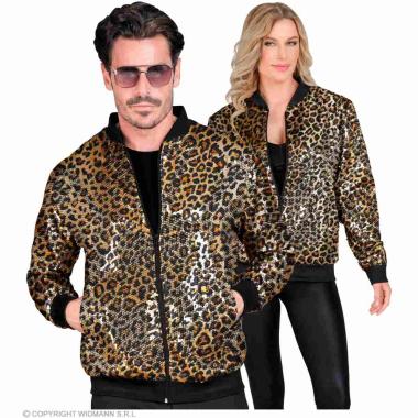 Giubbino Bomber Party Disco Leopardato Animalier |Widmann