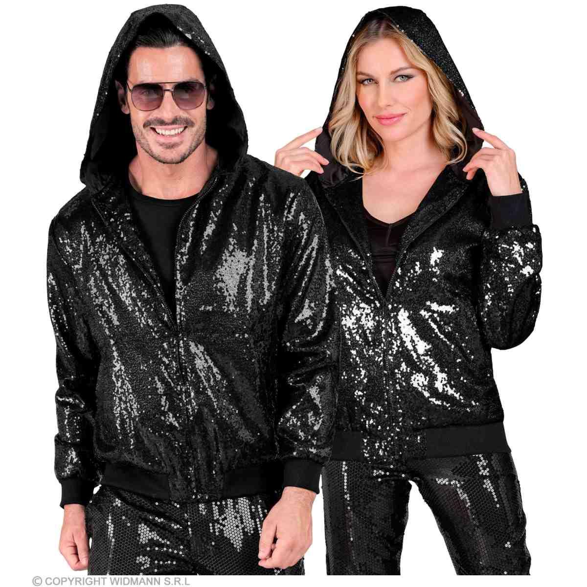 Giubbino Bomber Party Nero con Cappuccio |Widmann