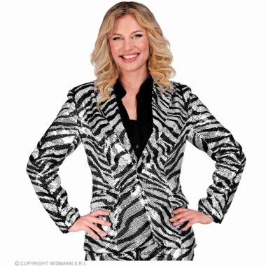 Giacca Party Disco Animalier Zebrata Paillettes |Widmann