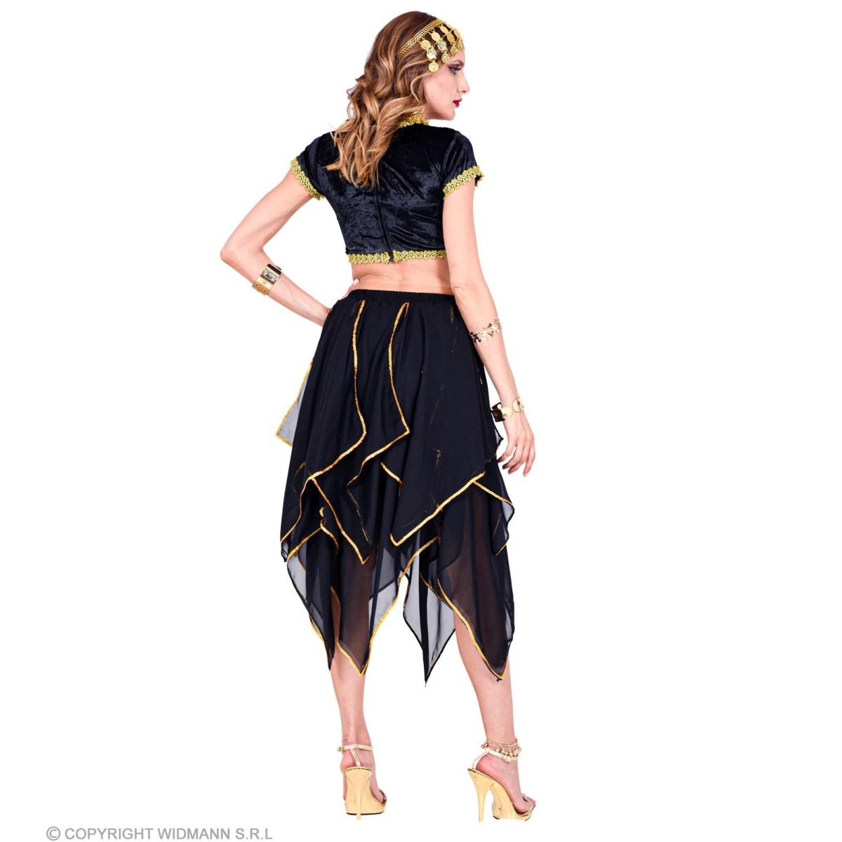 Gonna Chiffon Nera con Decorazioni Oro |Widmann